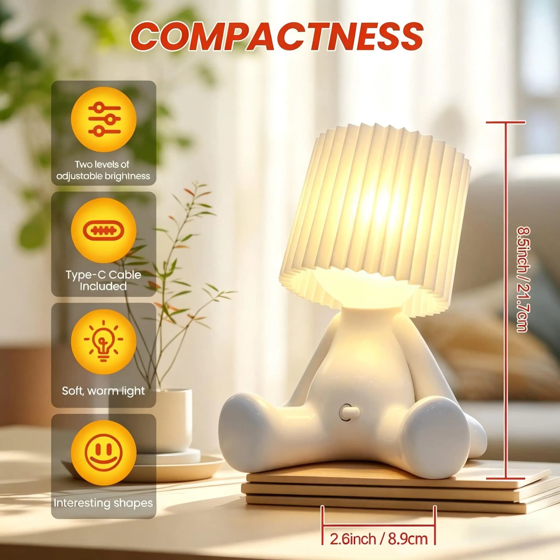 LED night light, cute desk lamp, suitable for bedroom lights, bedside lamps, and home bedroom decoration.