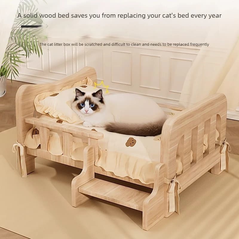 Pet bed, solid wood dog bed, all-season cat bed,pet sleeping sofa,cat bed and dog bed ，cat shelf ，cat condo，wooden cat furniture