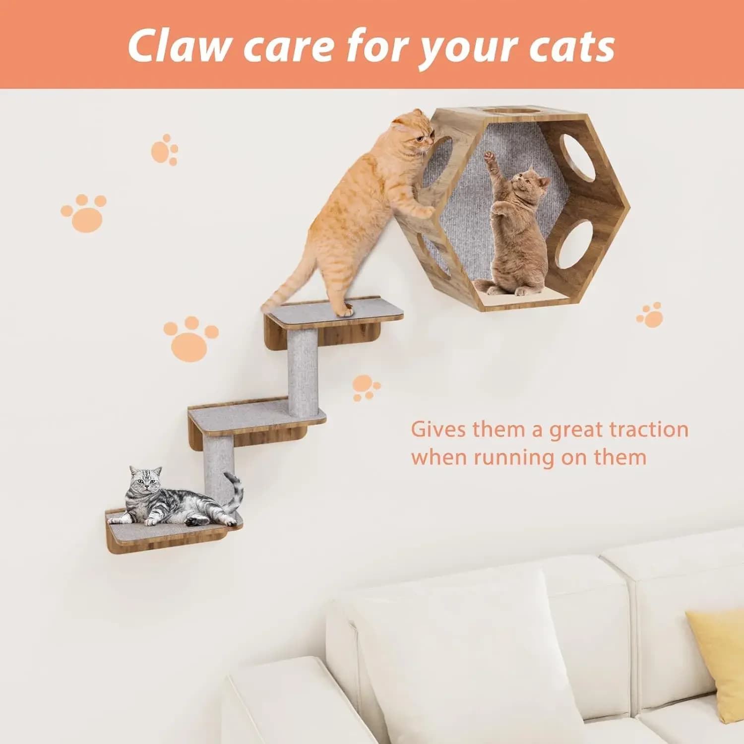 Self-Adhesive Cat Scratching Furniture Protector Mat