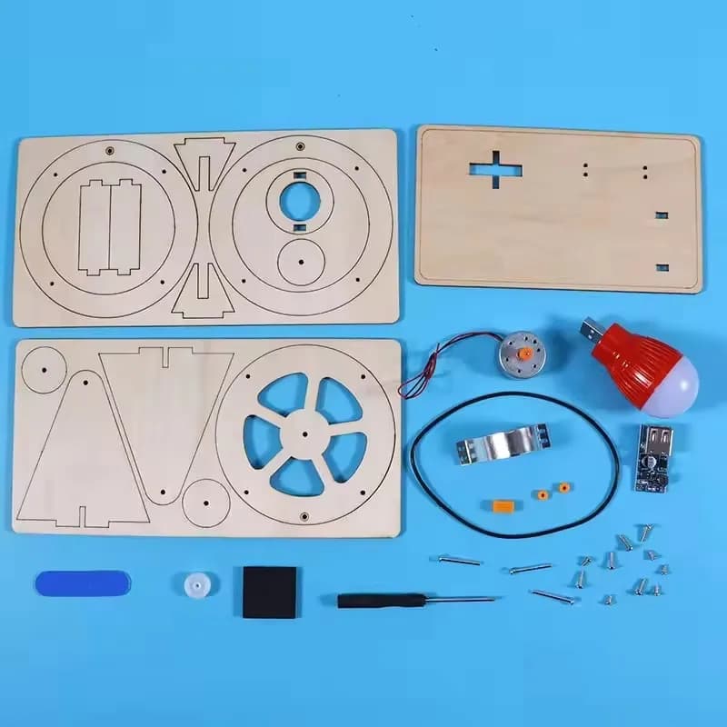 Hand Cranked Generator DIY Handmade Physics Tech Kit Materials Science Experiment STEAM Educational Learning Aids Gift Adults
