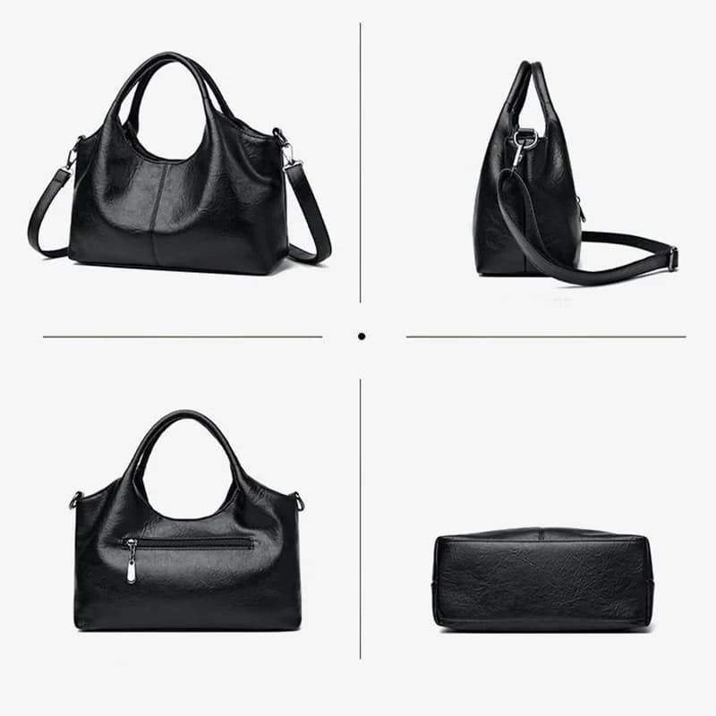 Women's Handbag, Large Capacity Elegant Detachable Crossbody & Handheld Shoulder Bag with Golden Tone Hardware, Zipper Closure