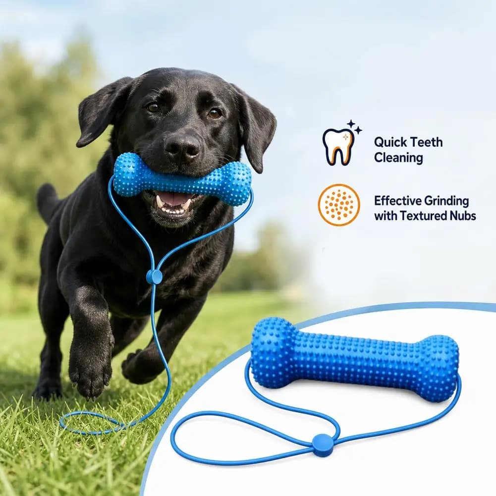 Dual-Action Canine Dental Chew Toy