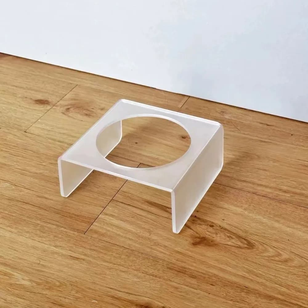 Ceramic Elevated Cat Bowl with Acrylic Stand