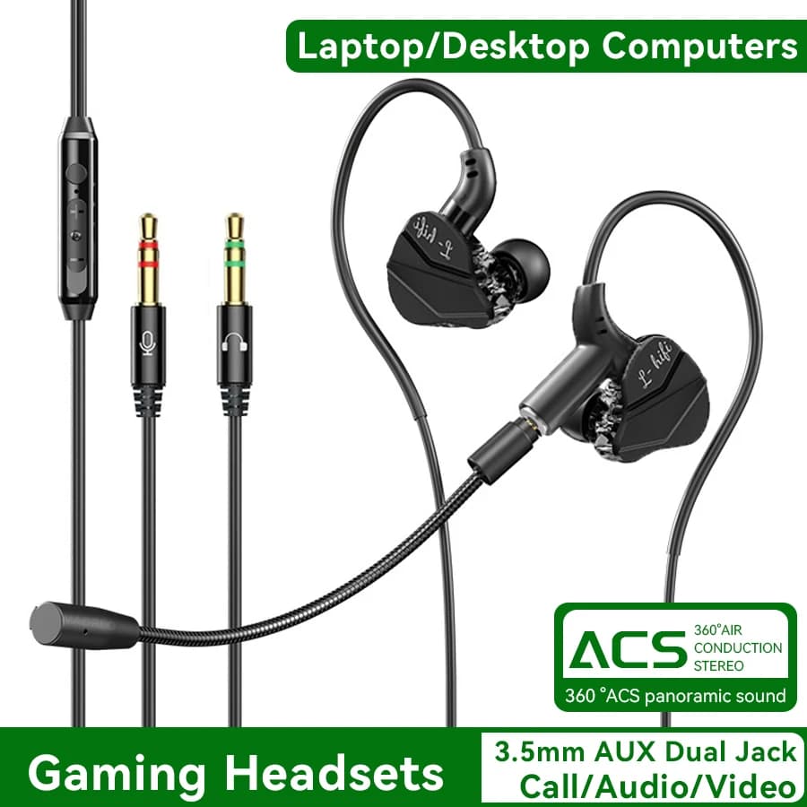 Gaming Earbuds with Dual Microphone 7.1 Surround