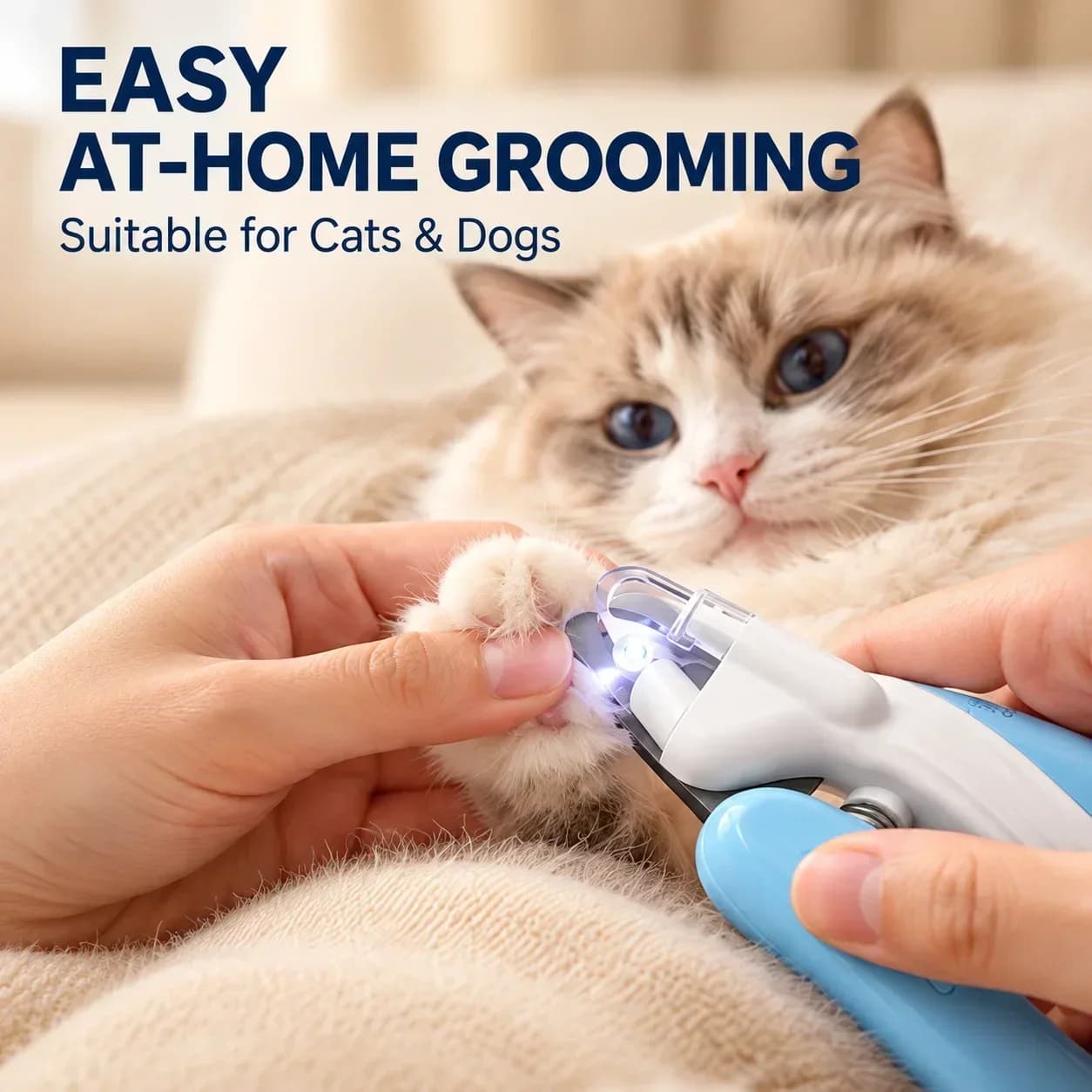 LED Pet Nail Clippers with Safety Guard