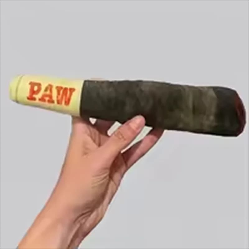 Funny Interactive Dog Toys Cigar Design Plush Squeaky Pet Toys Grinding Teeth Creative Chew Cool Stuffed Gifts for Dog Birthday