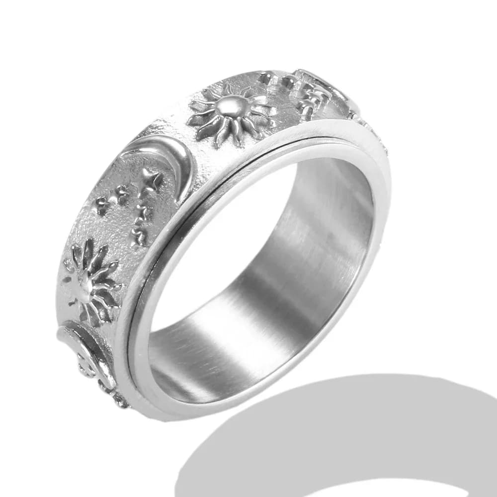 Crystal Zircon Stainless Steel Ring Band