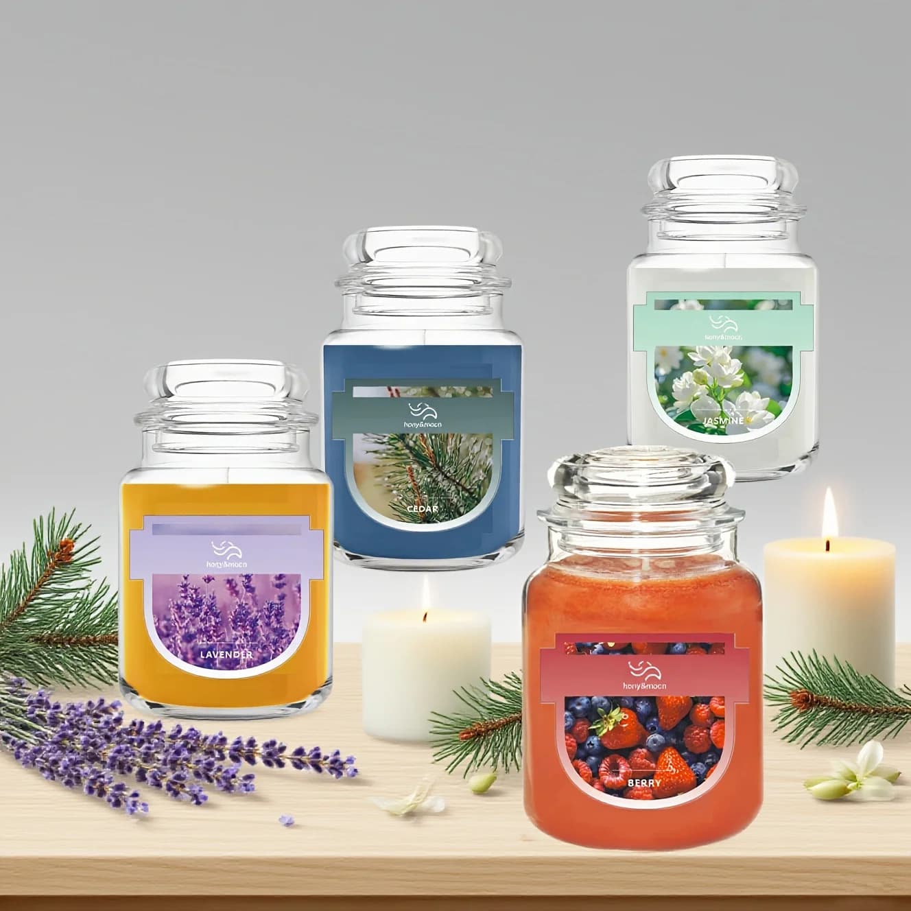 Cedar Lavender Jasmine Berry Scented Candle