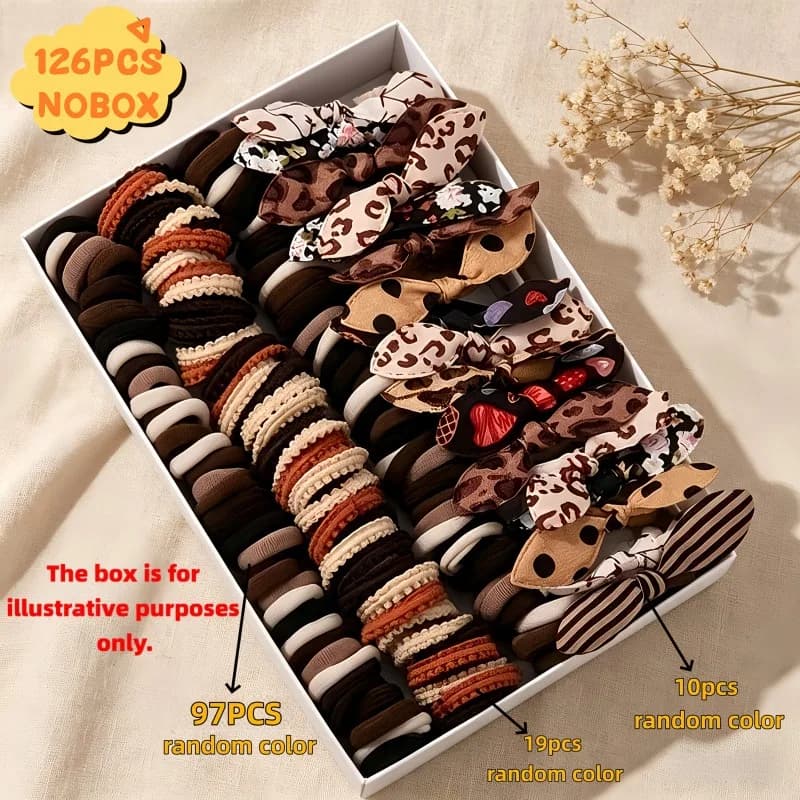 Leopard Print Hair Clips Set, 126 Pieces