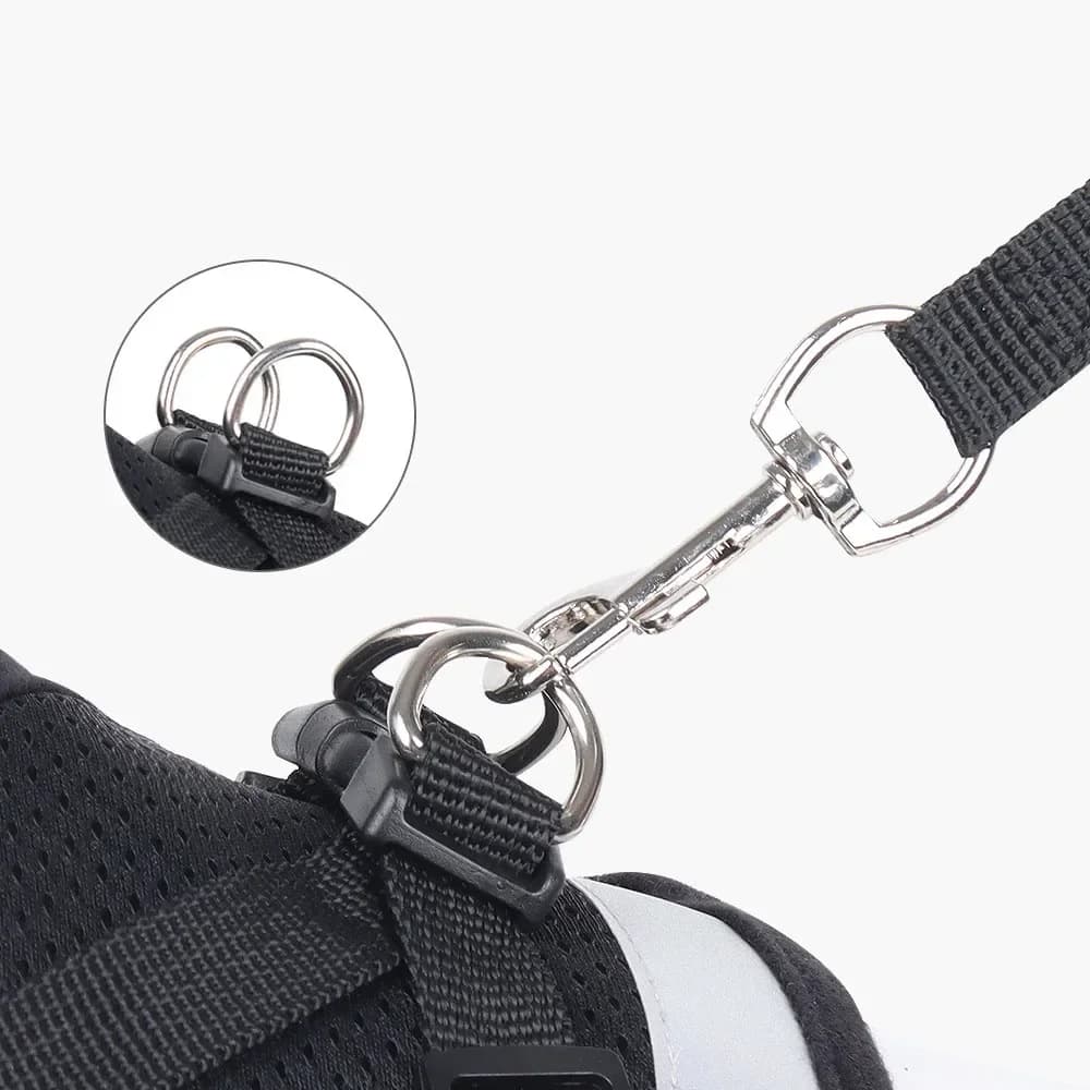 Adjustable Reflective Mesh Dog and Cat Harness with Leash