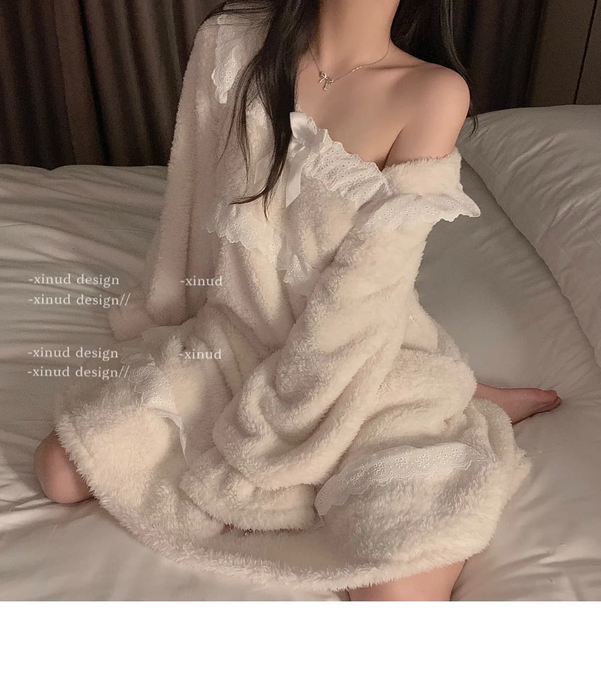 Women's Fleece Nightgown Warm Loungewear