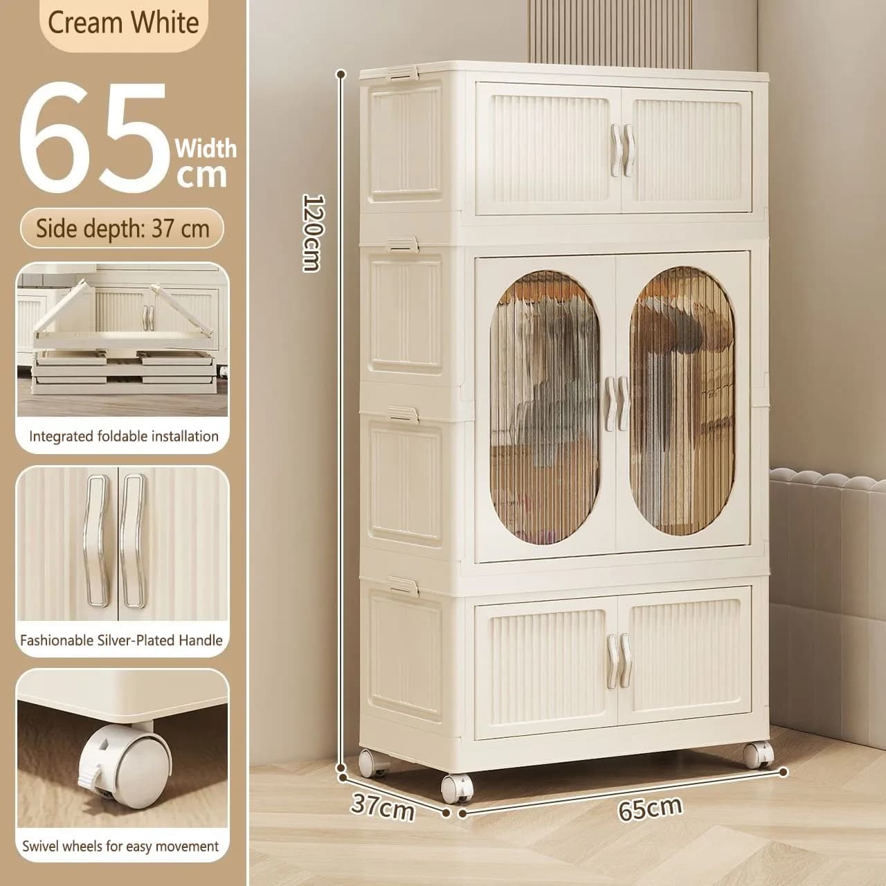Children's Folding Wardrobe Storage Cabinet
