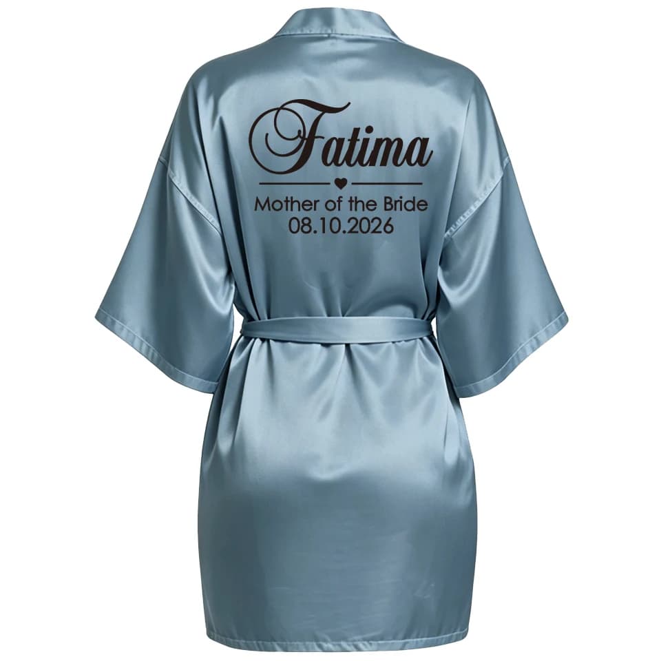 Personalized Faux Silk Bridal Robe