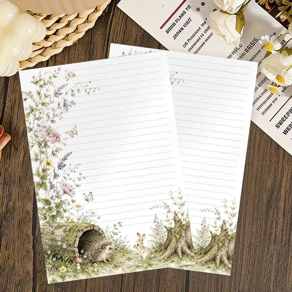 B5 Forest Pet Themed Lined Writing Paper