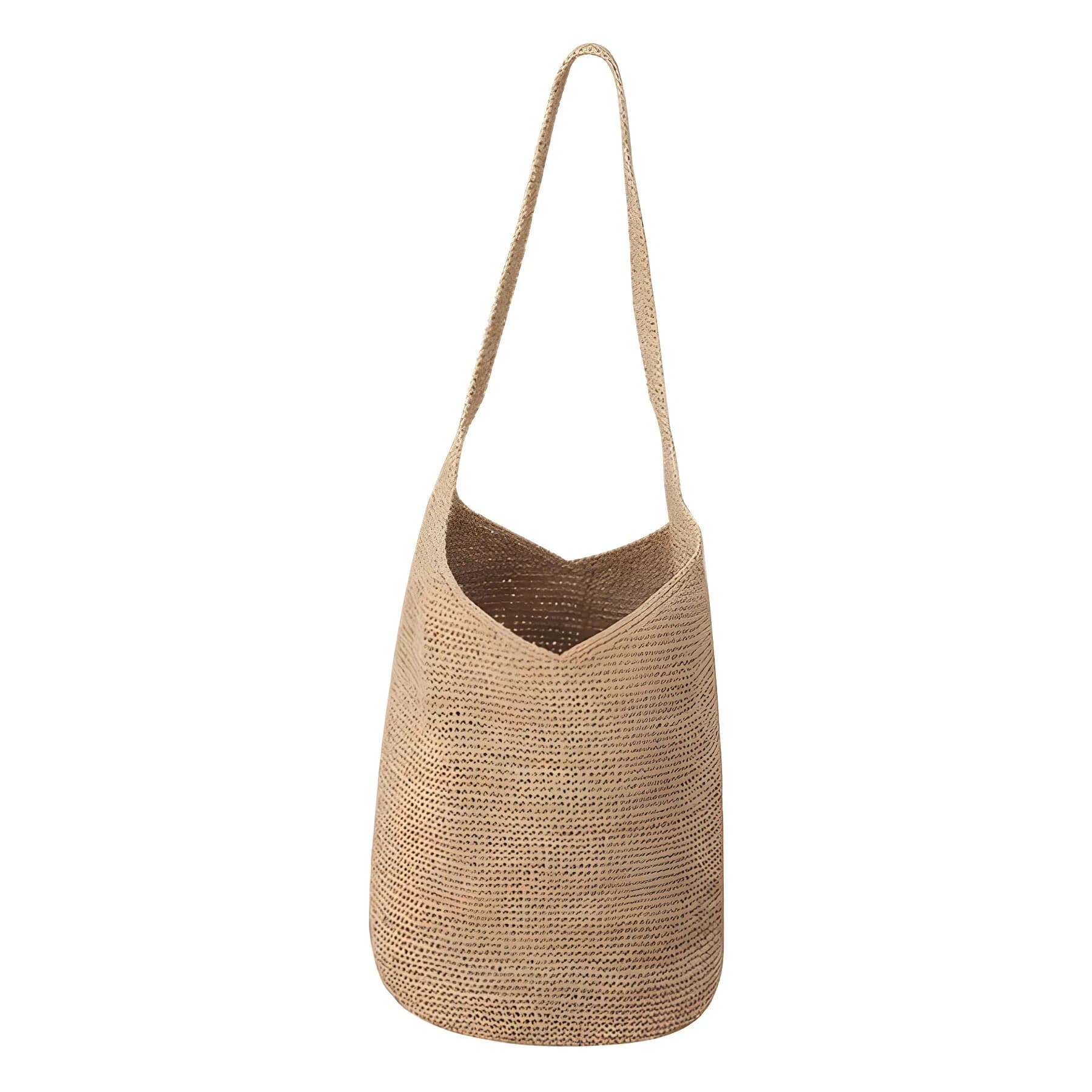 Handwoven Straw Bucket Bag Women Boho Style Large Capacity Shoulder Tote Summer Beach Vacation Handbag Casual Daily Commuter Bag