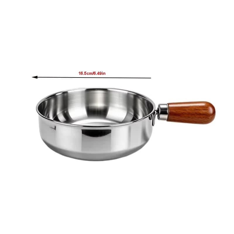 Stainless Steel Milk Pot with Wooden Handle