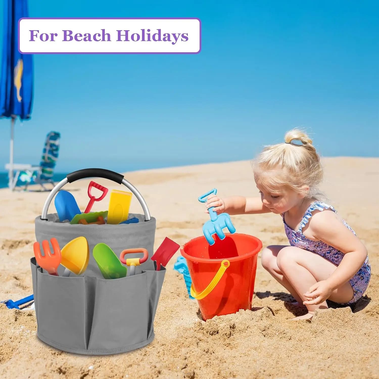 17L Foldable Cleaning Caddy with Handle
