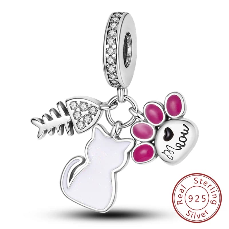 Pink Sterling Silver Charm Pendant