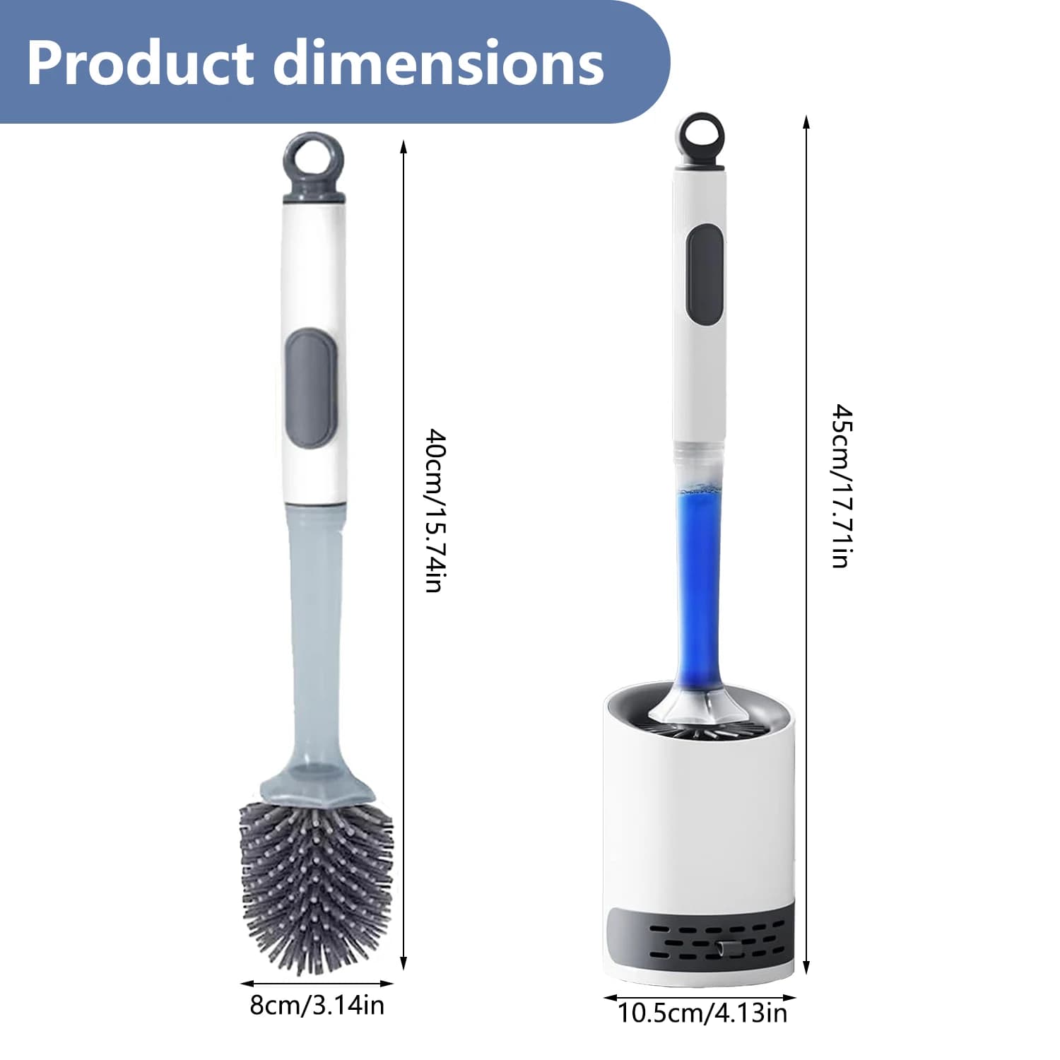 Toilet Bowl Brush Holder with Refillable Dispenser