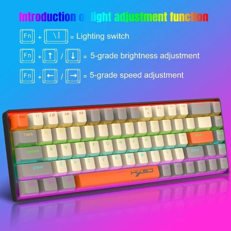 Gaming Keyboard Full Size RGB Backlits Quiet Computer Keyboard Multimedias Corded Keyboard for PC Office 896C