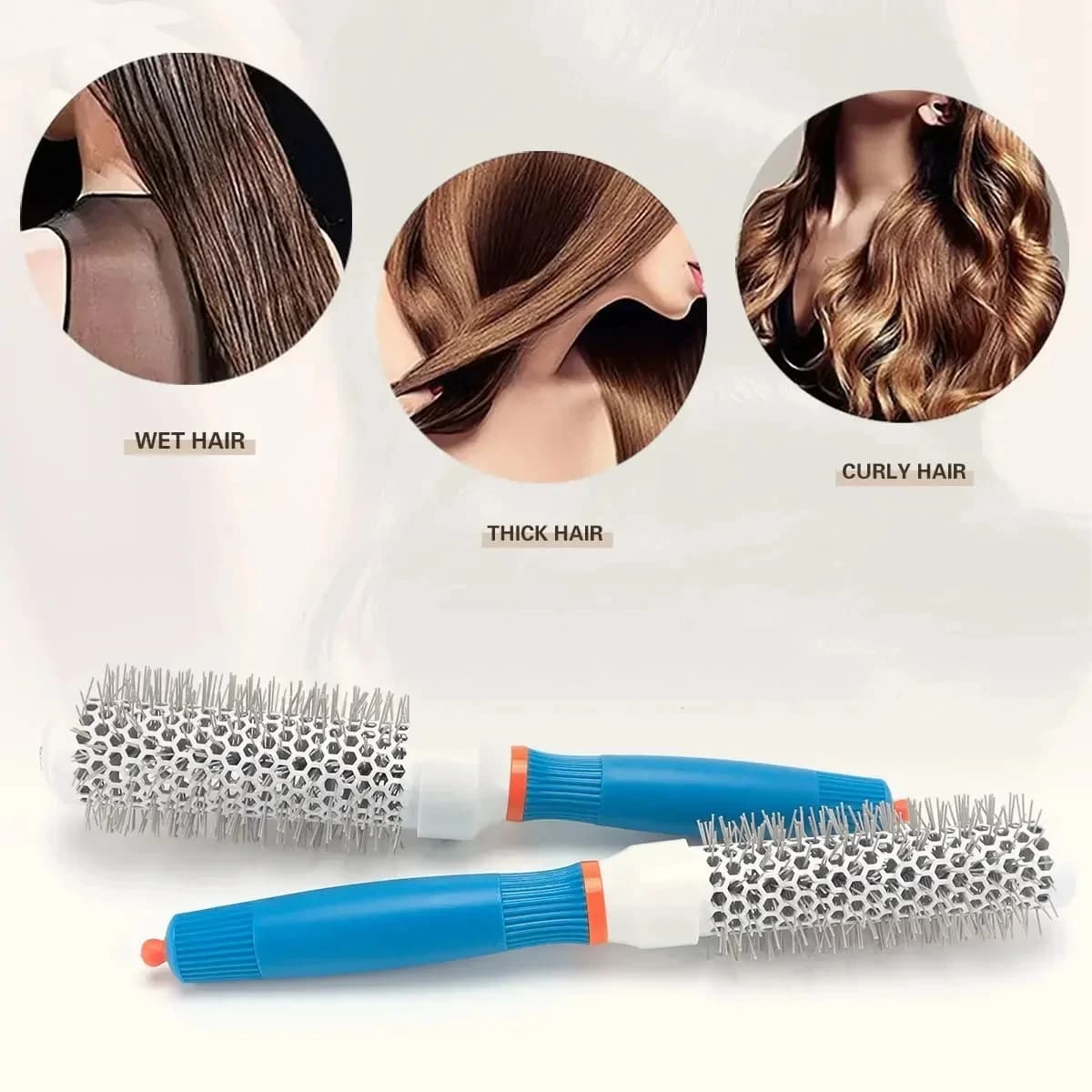 Professional Salon Hair Styling Brush Round Barrel Curly Hair Comb  Wet and Dry Dual Use Hairbrush Roller Tools Hairderssing Com