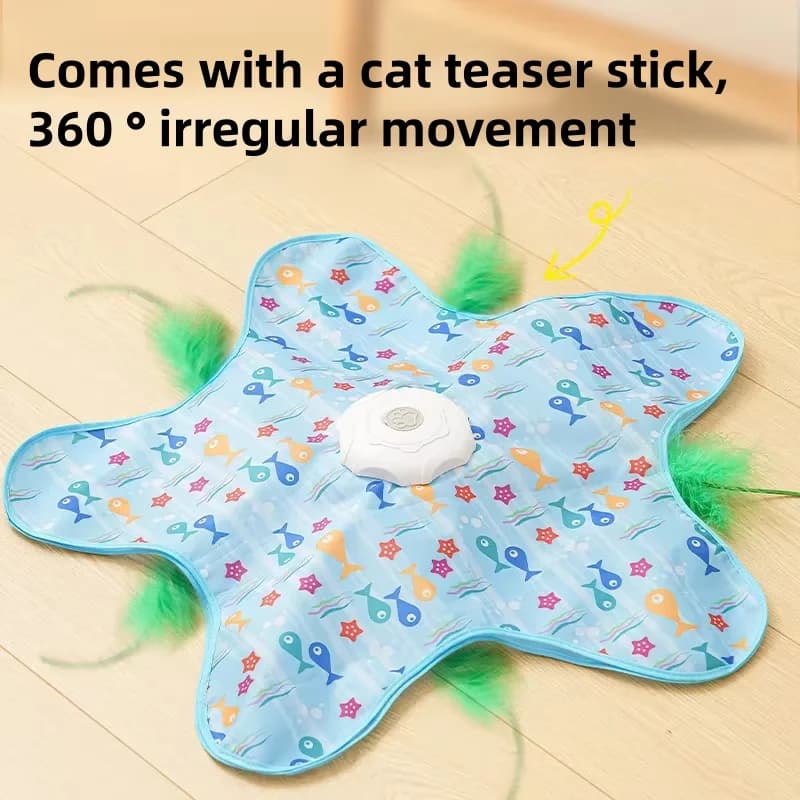Cat Hunting Carpet, Teasing Stick, Five Pointed Star Toy, Automatic Rotating Wheel, Self Hi, Hiding Hood, Interactive Cat Toy