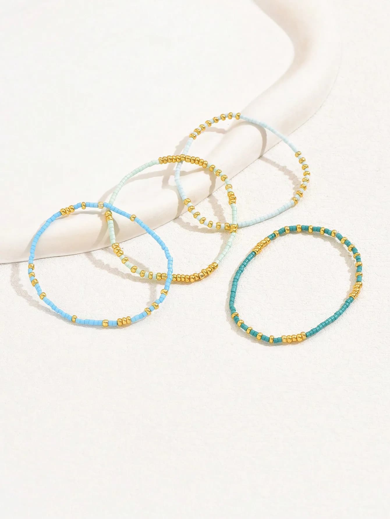 Turquoise Seedbead Stretch Bracelet Set