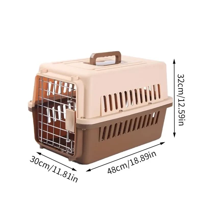 Portable Pet Carrier with Hinged Roof