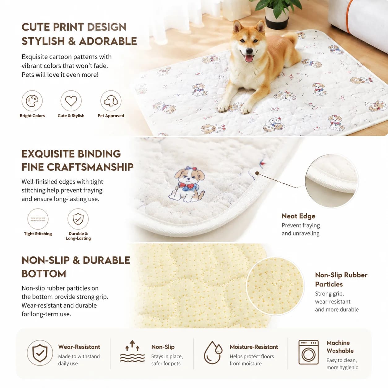 Washable Soft Cotton Pet Mat