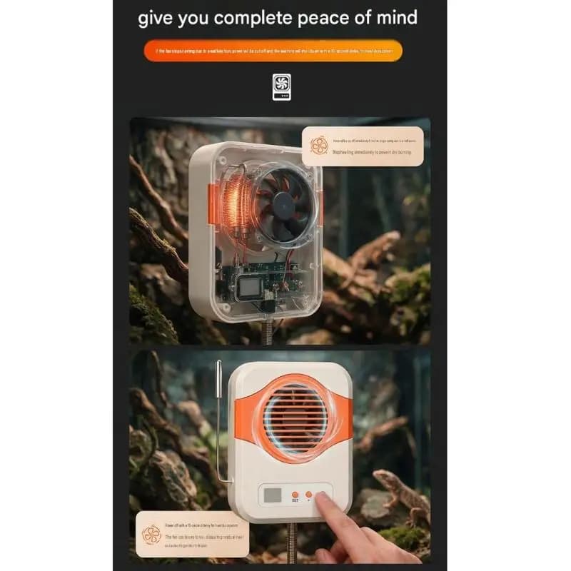 Reptile Enclosure Heater with Warm and Cool Modes