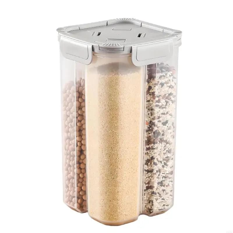 Clear Kitchen Storage Canister with 4 Compartments