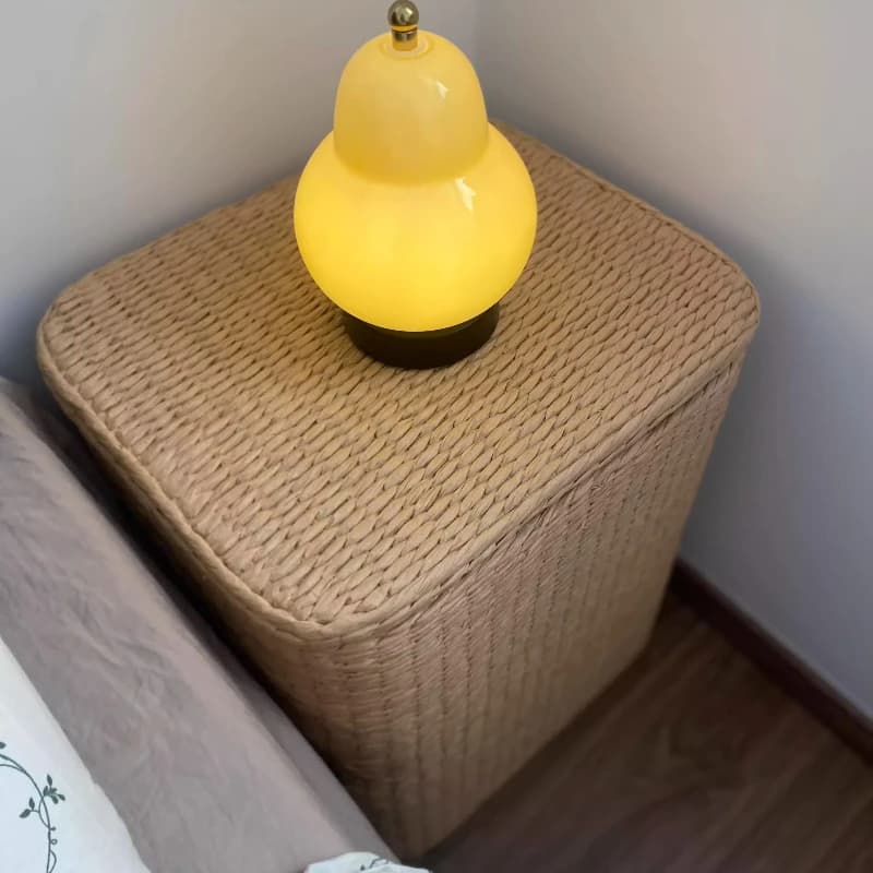 Simple Rattan Bedside Cabinet Storage Basket