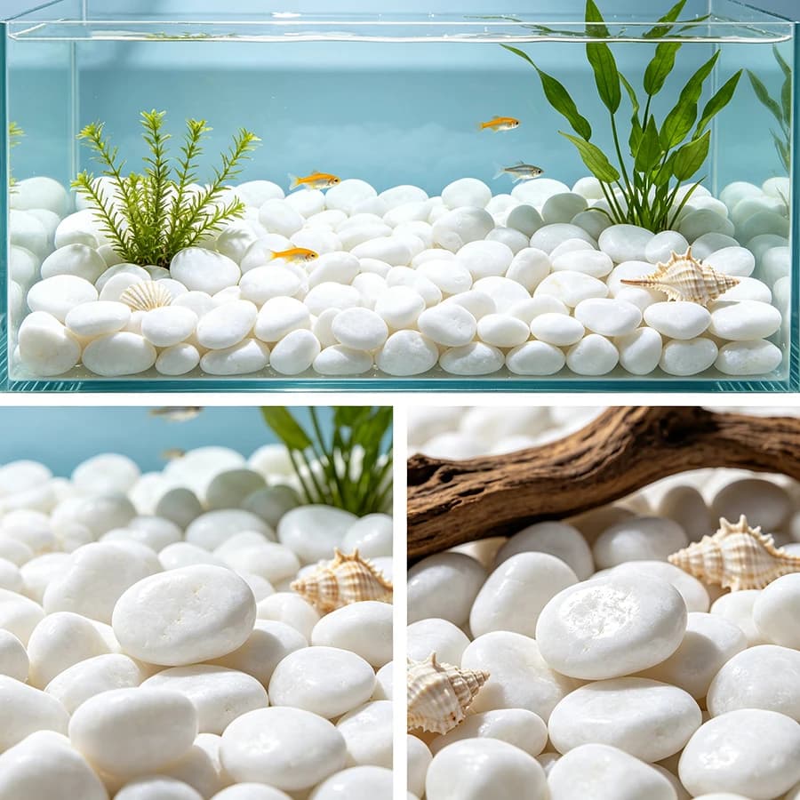 White Pebbles Aquarium Substrate 2-3cm