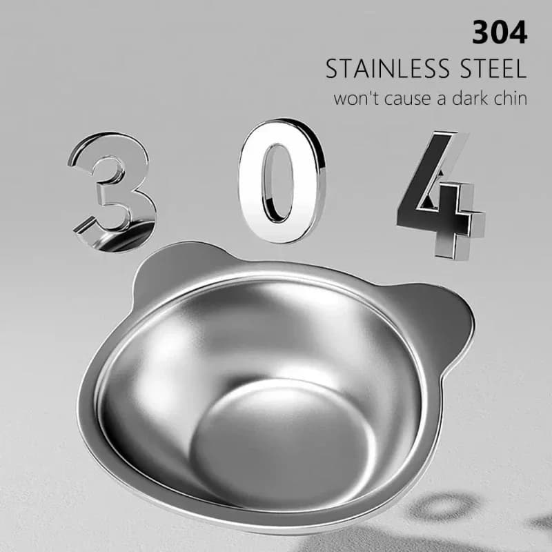 Elevated Stainless Steel Cat Bowl with Neck Guard