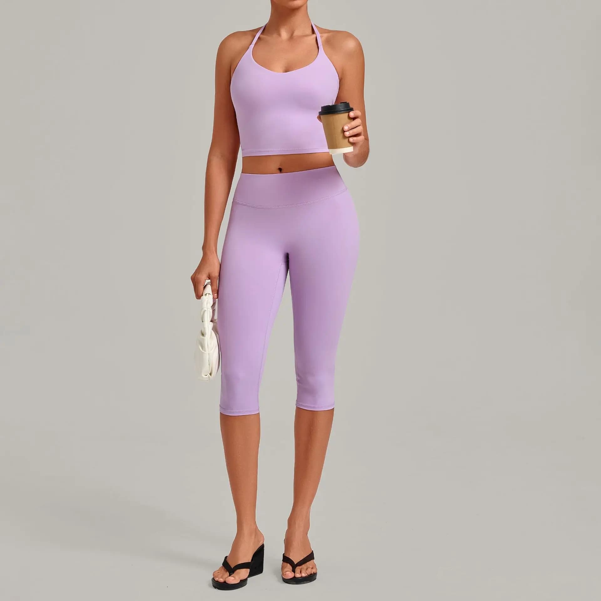 Women's High Waist Capri Yoga Set