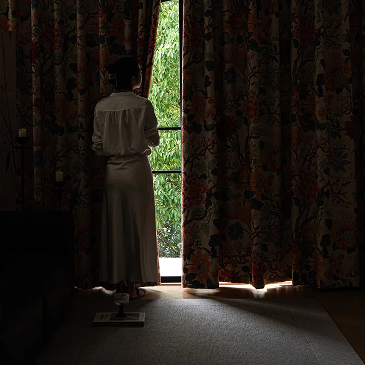Blackout Floral Curtains with Thermal Insulation