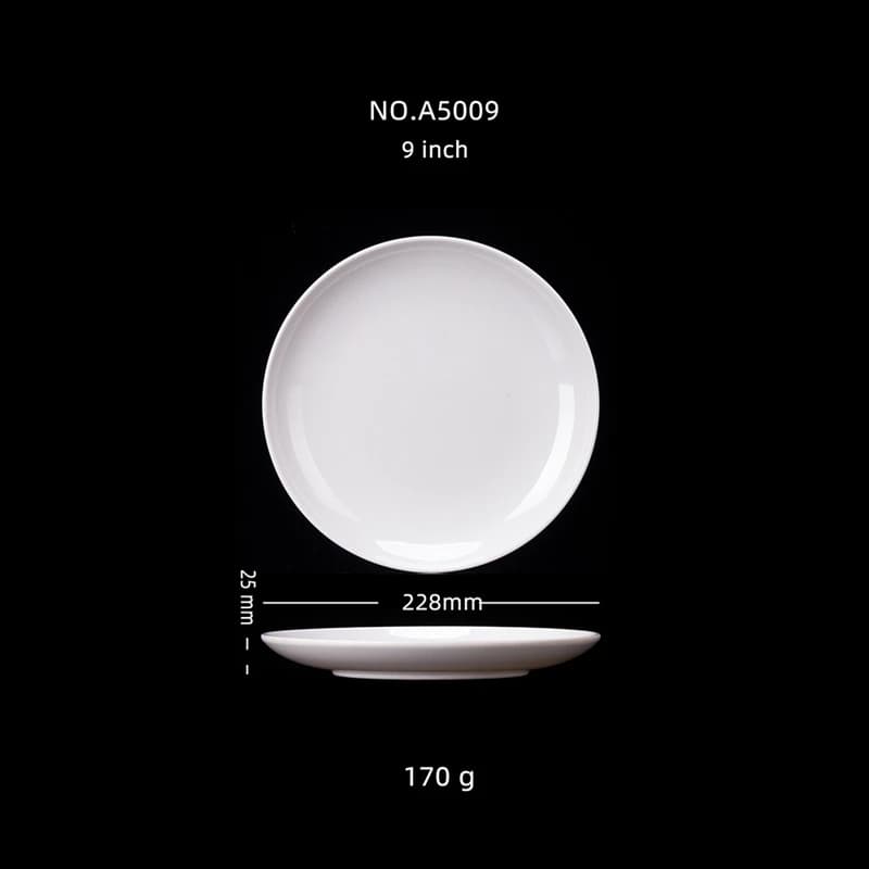 Round Melamine Dinner Plates White 8-14 Inch