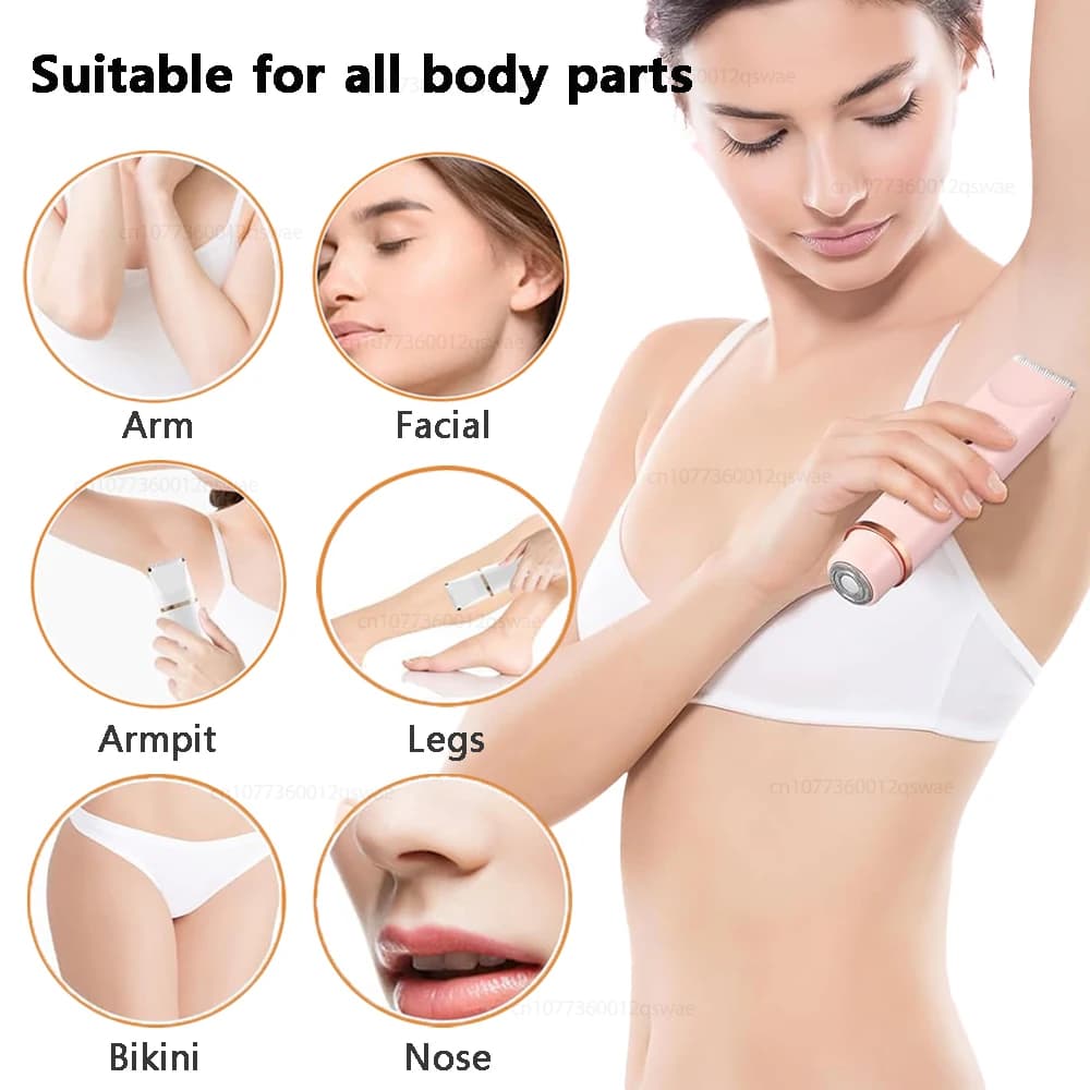 Women's Dual-Blade Electric Body Hair Trimmer