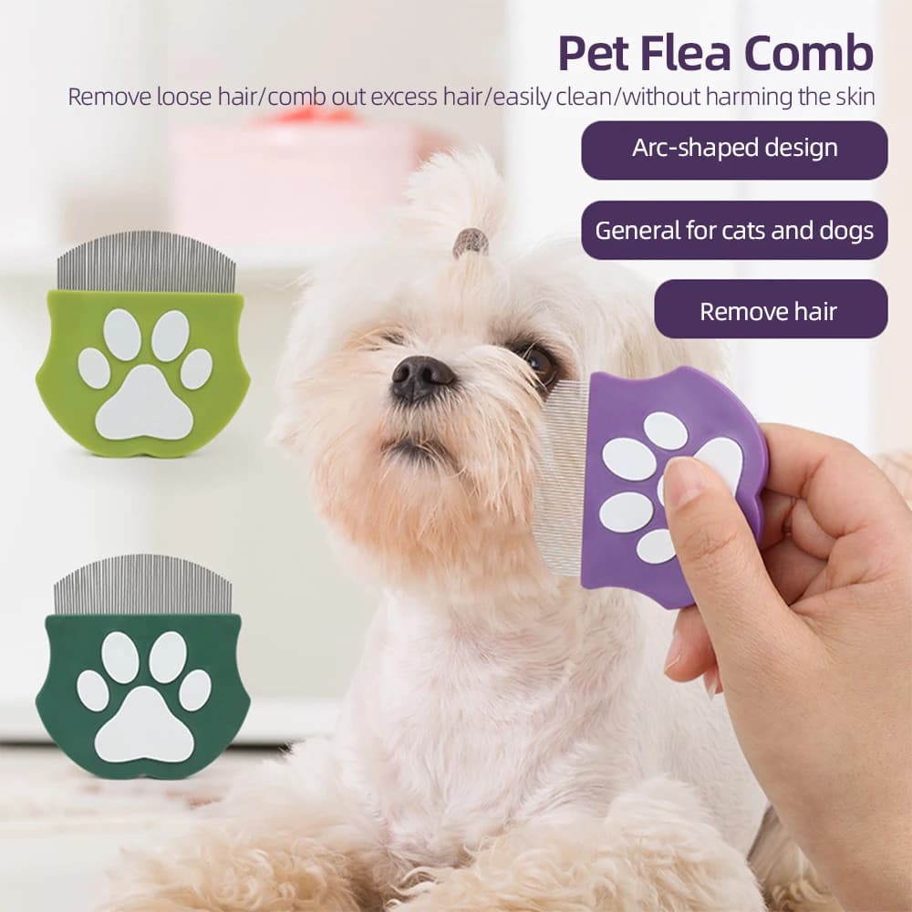 Pet Grooming Comb with Curved Design