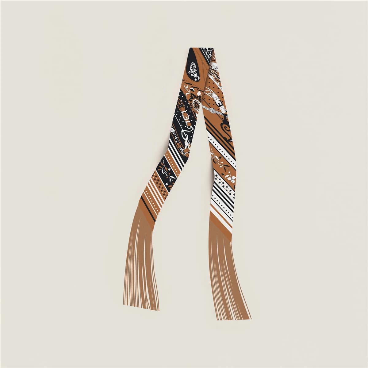Tassel Scarf Fashion Design Women Scarf Brand Silk Scarf Hair Headband Foulard Skinny Bag Scarves Neckerchief Handbag Decoration