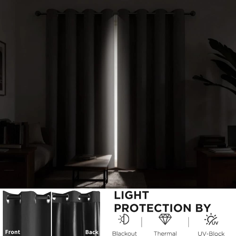 Blackout Thermal Weave Textured Eyelet Curtains
