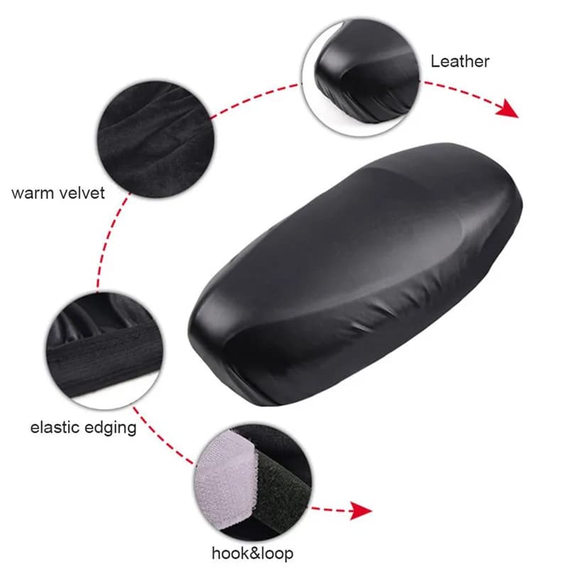 Motorcycle Seat Cover Elastic PU Leather Motorbike Seat Protector Cushion Waterproof Sunscreen Seat Cover For Small Motorcycles