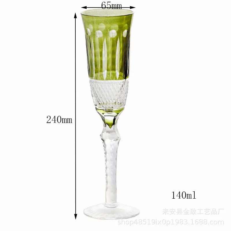 Handmade Crystal Champagne Goblet Glasses