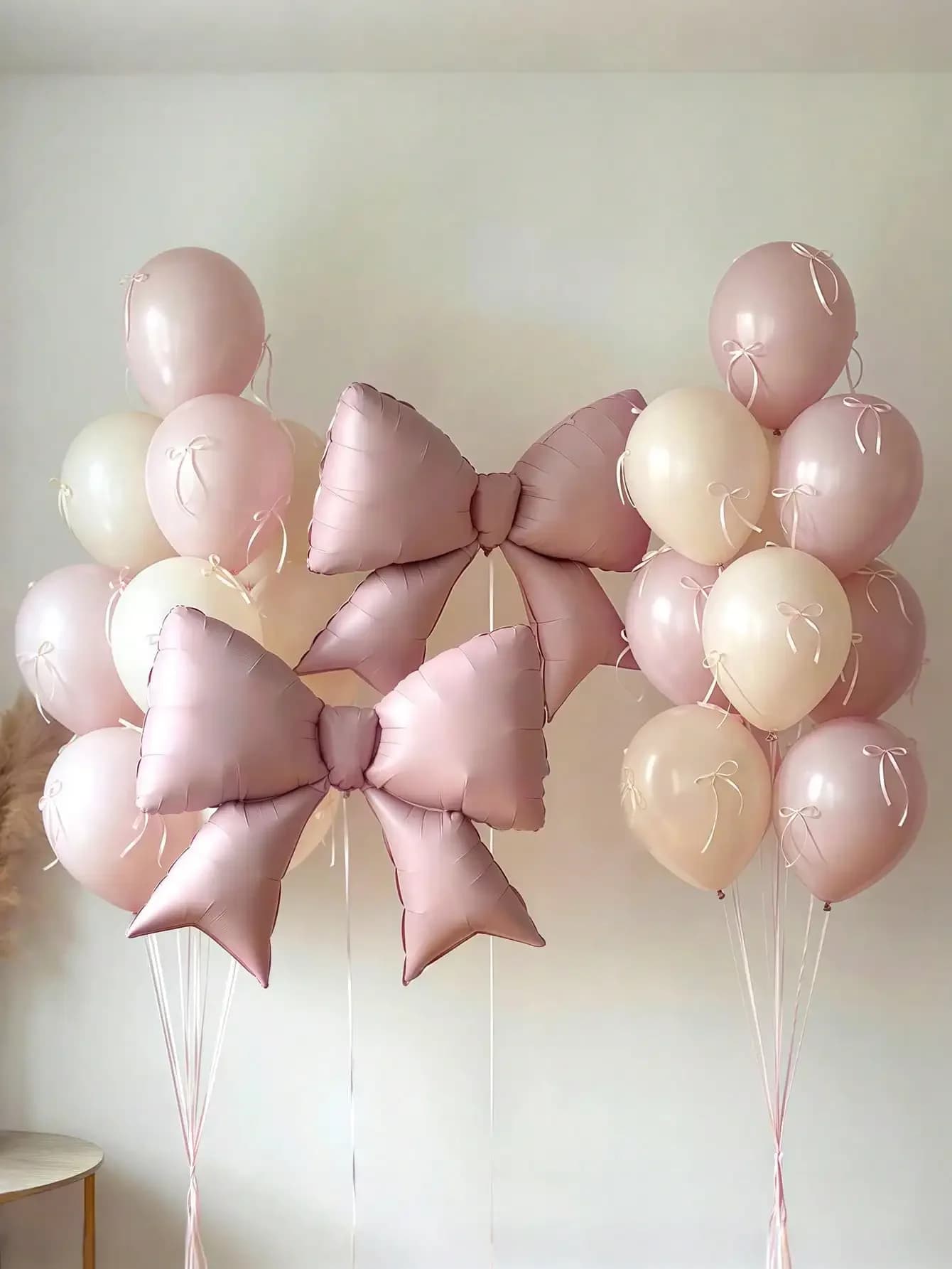 Large Decorative Balloons With Pink Bows