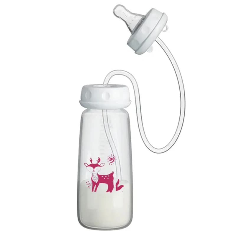 BornBL 6 Month+ 8oz 240ml Hands Free PP Baby Feeding Bottle with Tube Anti-Colic Nursing System