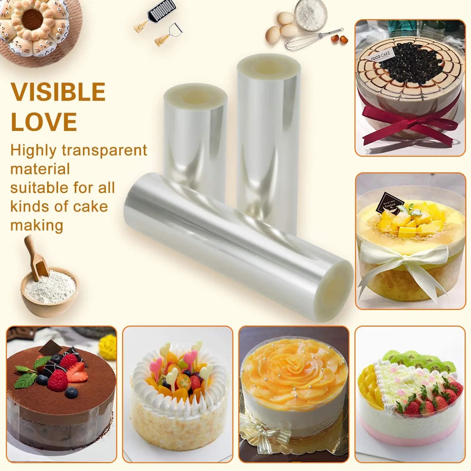 Acetate Cake Collar Film Roll