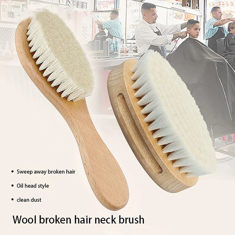 Wool Beard Brush with Beech Wood Handle
