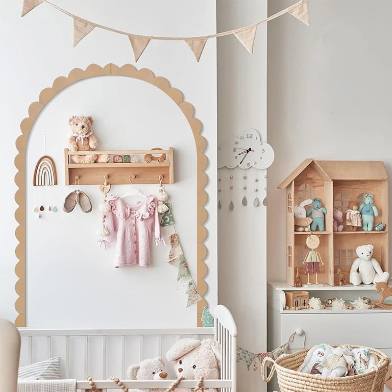 Kids Room Nursery Decor Rustic Wood Wall Arch Diy Unfinished Wooden Frame Scalloped Crafts Trim Accent Furniture Molding