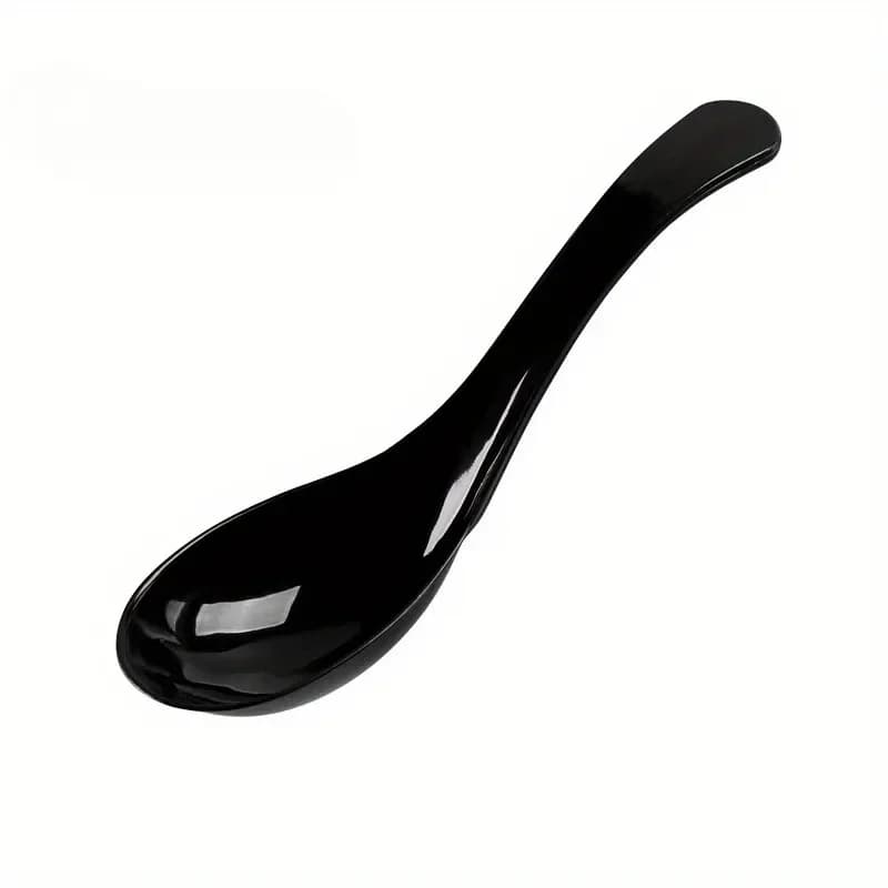 Black Soup and Dessert Spoons Set of 6