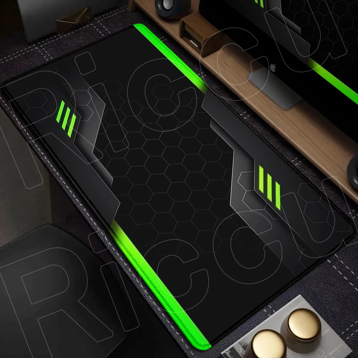 Large Gaming Desk Mouse Pad with Sci-Fi Design
